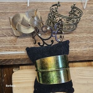 Vintage 4-Piece Lot of Metal Open Cuff Bracelets